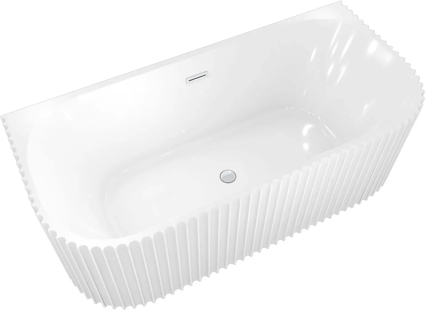 AcquaVapore freistehende Badewanne Wanne Acryl F07 170x80cm Armatur wählbar ohne Armatur