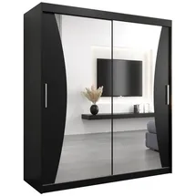 abiks möbel Schwebetürenschrank MONACO 180 x 200 x 62 cm Schwarz