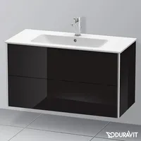 Duravit XSquare Waschtischunterschrank, 2 Schubkästen, schwarz hochglanz