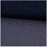 SCHÖNER LEBEN. Stoff Tüllstoff mit Herzchen dunkelblau 1,50m Breite blau