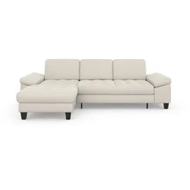 sit&more Ecksofa SIT & MORE "Westham L-Form", beige (creme), B:275cm H:88cm T:172cm, 90% Polyester 10% Polyamid, Sofas, Ecksofa, Recamiere, mit oder ohne Bettfunktion, Bettkasten, Füße wengefarben