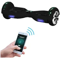 ROBWAY W1 Hoverboard für Erwachsene und Kinder, 6,5 Zoll, Self-Balance, Bluetooth, App, 700 Watt, LEDs (Schwarz Matt 2.0)