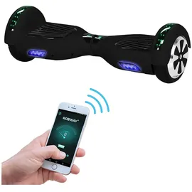 ROBWAY W1 Hoverboard für Erwachsene und Kinder, 6,5 Zoll, Self-Balance, Bluetooth, App, 700 Watt, LEDs (Schwarz Matt 2.0)