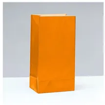 Unique Partytaschen aus Papier - Orange - 12er-Pack