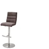 MCA Furniture Barhocker Barstuhl Giulia II - Feingewebe Braun - Edelstahl