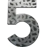 SCHÖSSWENDER Hausnummer Ziffer 5 Ziffernblatt Türnummer antik Schmiedeeisen schwarz verzinkt