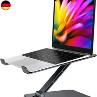 Babacom Laptop Ständer Höhenverstellbar, Faltbarer Stand aus Aluminiumlegierung Ergonomischer, Belüfteter Laptopständer Kompatibel mit MacBook Air, Pro, Allen Laptops 10-16" (Schwarz)
