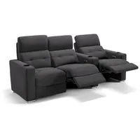 Sofanella 3-Sitzer Stoff BARI, Relaxcouch, Designersofa, Designer Sofa, 3er Couch, Sofagarnitur schwarz