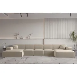 Fun Möbel Wohnlandschaft U-Form CELES PREMIUM XL in Stoff Opera Velvet Beige