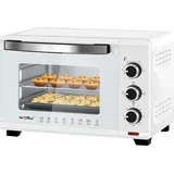 Woltu Mini Backofen 21 L, elektrischer Minibackofen, Miniofen, Pizzaofen, 1280 W, 100-230 °C, Timer 60 Min., Ober-/Unterhitze, Doppelverglasung, Weiß