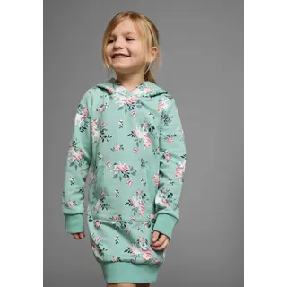 Kidsworld Sweatkleid "Einhorn", Mädchen, Gr. 92/98, N-Gr, grün (mint, bedruckt), Sweatware, Obermaterial: 100% Baumwolle, bedruckt, mehrfarbig, tailliert ca. Mitte Oberschenkel, Bündchen, Kleider, bis Mitte des Oberschenkels, mädchenhafter Style