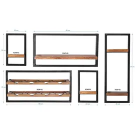 SIT Möbel Wandregal-Set 5-teilig 120 x 25 x 75 cm Antikschwarz
