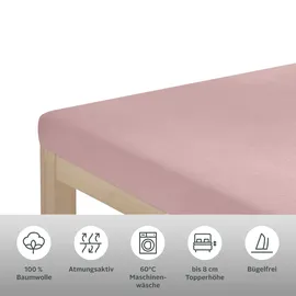 OTTO home Spannbettlaken Jersey 90 x 200 - 140 x 200 - 160 x 200 - 180 x 200 cm rosa