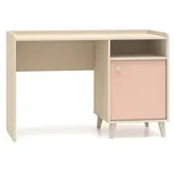 ml meble Kinderschreibtisch MEVEL 07 Schreibtisch für Jugendliche - 120 cm X 85 cm X 58 cm - Wüstensand + Millenial Pink