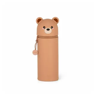 Legami 2-in-1 Silicone Pencil Case Teddy Bear, Federmäppchen Mäppchen, Stiftehalter, Teddybär,