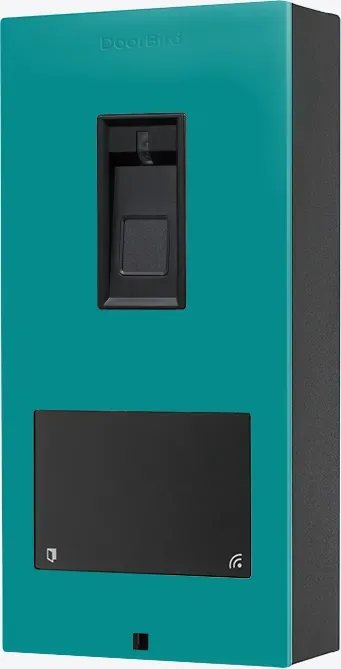 DoorBird A1122 Aufputz IP Zutrittskontrollsystem Fingerprint 50 Türkisblau, Edelstahl, pulverbeschichtet, seidenmatt