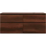 Burgbad Lin20 Waschtischunterschrank inklusive Konsolenplatte, Beckenausschnitt rechts, 4 Auszüge, 1402x552x611mm, SGRA140RF5359, Farbe: Eiche Dekor Rost