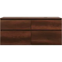Burgbad Lin20 Waschtischunterschrank inklusive Konsolenplatte, Beckenausschnitt rechts, 4 Auszüge, 1402x552x611mm, SGRA140RF5359, Farbe: Eiche Dekor Rost