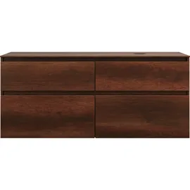 Burgbad Lin20 Waschtischunterschrank inklusive Konsolenplatte, Beckenausschnitt rechts, 4 Auszüge, 1402x552x611mm, SGRA140RF5359, Farbe: Eiche Dekor Rost