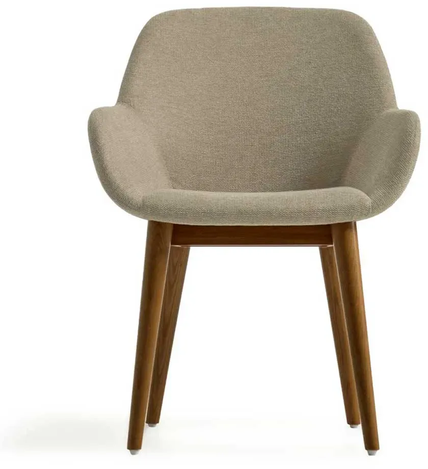 Esszimmerarmlehnstuhl in Beige Esche dunkel (4er Set)