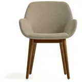Esszimmerarmlehnstuhl in Beige Esche dunkel (4er Set)
