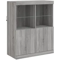 VidaXL Sideboard mit LED-Leuchten Grau Sonoma 81x37x100 cm