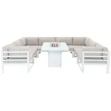 MONSTER SHOP Modulares Gartenmöbel Set 9-tlg. Weiß