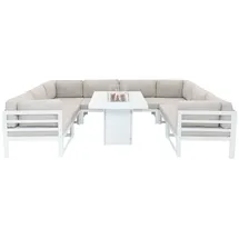 MONSTER SHOP Modulares Gartenmöbel Set 9-tlg. Weiß