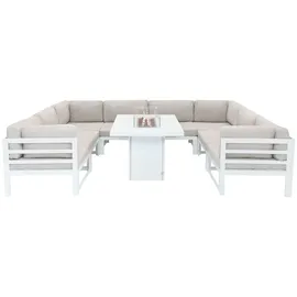 MONSTER SHOP Modulares Gartenmöbel Set 9-tlg. Weiß