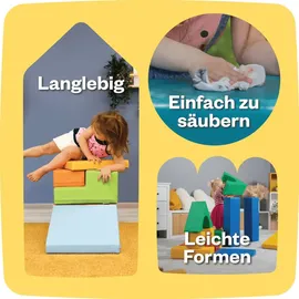 IGLU Soft Play Explorer Set Softbausteine Riesenbausteine Schaumstoffbausteine - (Helles Pastell)