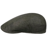 Stetson Herringbone Leinen Flatcap Schirmmütze Herren - Leinencap mit UV-Schutz 40 - Herrencap Made in EU - Mütze mit Baumwollfutter - Schiebermütze Frühjahr/Sommer - Flat Cap dunkeloliv 57 cm - 57