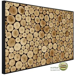 papermoon Infrarotheizung »EcoHeat - Rundes Teakholz«, Matt-Effekt - bunt