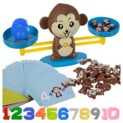 ISO TRADE Lernspielzeug Lernspiel Affe lernen (Waage Zählen wiegen Schale, 60-St., Rechnen Affe Lernspielzeug), Mathe Spielzeug