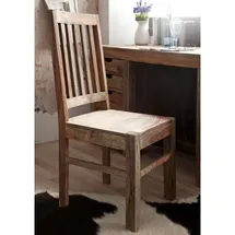 MASSIVMOEBEL24.DE Stuhl Sheesham 45x45x100 grau geölt NATURE GREY #121