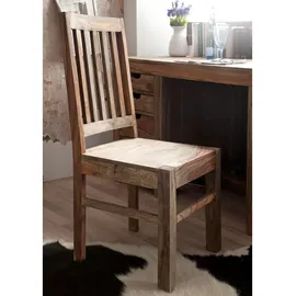 MASSIVMOEBEL24.DE Stuhl Sheesham 45x45x100 grau geölt NATURE GREY #121