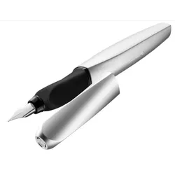 Pelikan Twist Füllhalter Feder M, incl. Tintenpatrone, Farbe: Siber, inkl. Tintenpatrone