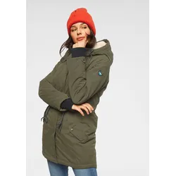 Funktionsparka, mit Kapuze, Atmungsaktiv, winddicht, wasserdicht. Wassersäule 3000mm, Gr. 38, khaki (Outdoorparka aus nachhaltigem Material), , 24679123-38