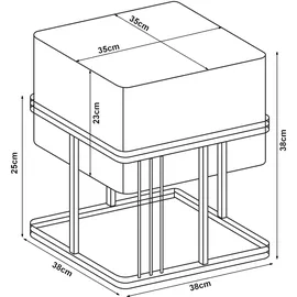 [en.casa] Hocker, Multifunktionaler stapelbarer Sitzhocker Tas 2er Set quadratisch Dunkelgrau