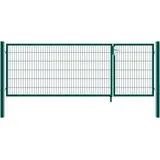 Home Deluxe - Doppelflügel Gartentor ADITUS - Grün, 160 x 350 cm - inkl. Griff, Schloss, Schlüsseln und Bodenverriegelung I Gartenpforte Einfahrtstor Hoftür