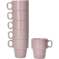 6er Set Kaffeebecher Stata Rosa Porzellan - 11801
