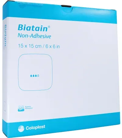 Coloplast Biatain Non-Adhesive Schaumverband Nicht-Haftend 15x15cm Stück 5 (3413)