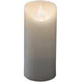 Konstsmide LED Echtwachskerze, weiß, mit 3D Flamme, Ø 7, 5 cm, Höhe: 17, 5 cm, mit 4h und 8h Timer, warm weiße Dioden, batteriebetrieben, Innen, 2 x C 1.5V (exkl.) - 1832-100