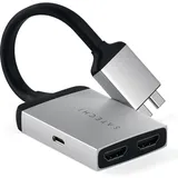 Satechi USB-C Dual HDMI Adapter Silber