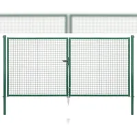 GAH Alberts Wellengitter-Doppeltor 400,4 x 150 cm Grün/Metall