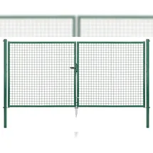 GAH Alberts Wellengitter-Doppeltor 400,4 x 150 cm Grün/Metall