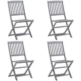 vidaXL Gartenstuhl 48,5 x 57 x 91 cm akazie/grau 4 St. klappbar 46336
