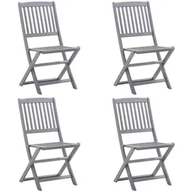 vidaXL Gartenstuhl 48,5 x 57 x 91 cm akazie/grau 4 St. klappbar 46336