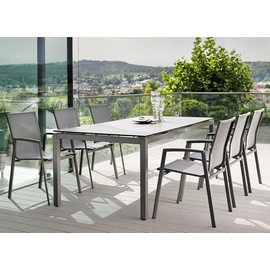 Stern New Top Gartenmöbel-Set 7-tlg. Tisch 200 x 100 cm aluminium