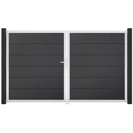 GROJA Steckzaun Tor BasicLine DIN Links EV1 Anthrazit