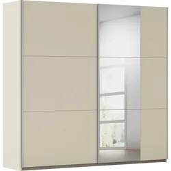 Schwebetürenschrank RAUCH "Kleiderschrank Garderobe TOPSELLER AURELIO mit 3 Ausstattungsvarianten", beige (champagner), B:218cm H:210cm T:59cm, Holzwerkstoff, Schränke, 3 verschiedene Ausstattungsvarianten Griffe aus Metall MADE IN 